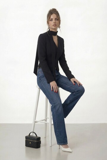 Bağlamalı V Yaka Uzun Kol Bluz