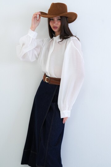 Balon Kol Oversize Gömlek