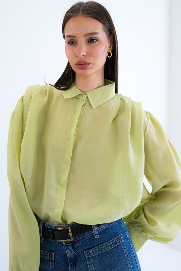 Balon Kol Oversize Gömlek