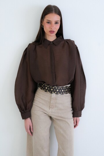 Balon Kol Oversize Gömlek