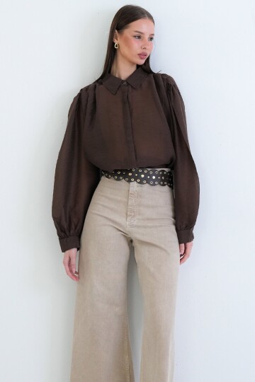 Balon Kol Oversize Gömlek