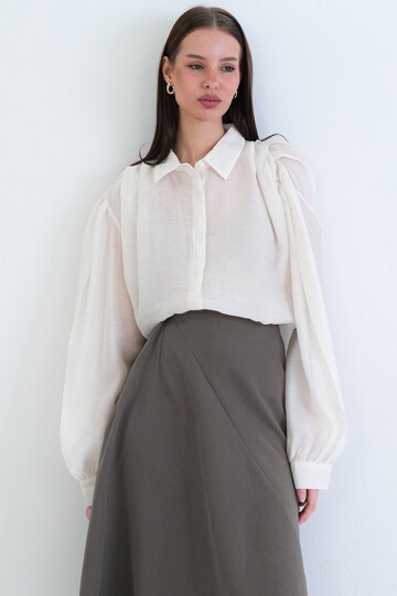 Balon Kol Oversize Gömlek