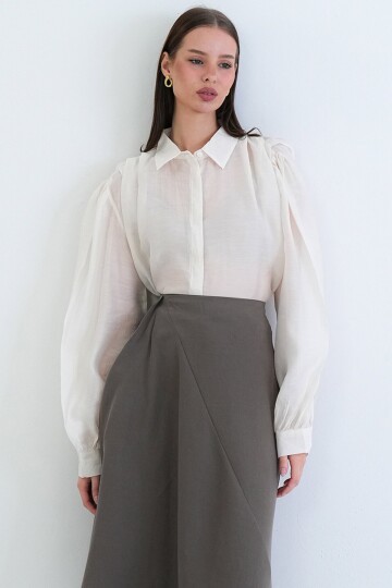 Balon Kol Oversize Gömlek