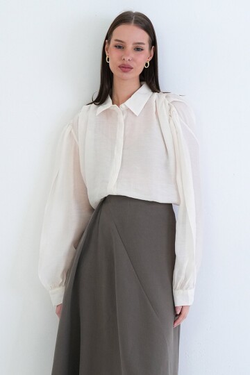 Balon Kol Oversize Gömlek