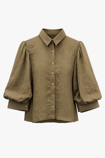 Balon Kol Transparan Gömlek