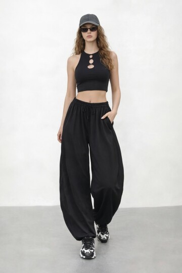 Beli Bağcıklı Jogger Pantolon