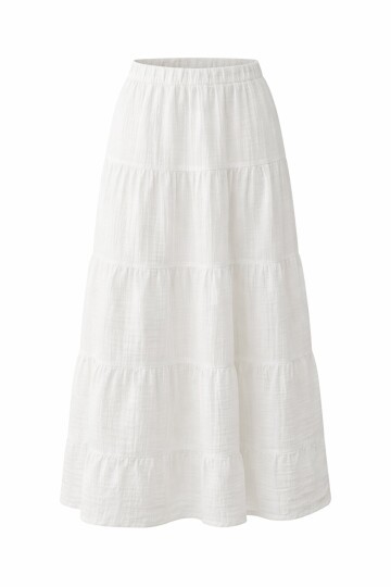 Beli Lastikli Katlı Midi Etek