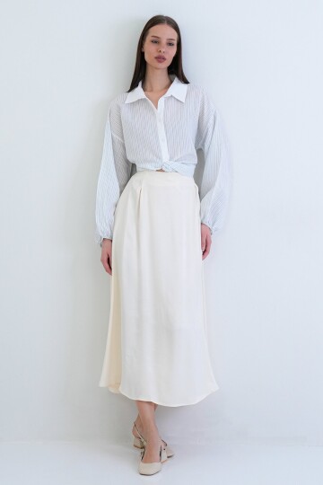 Beli Lastikli Uzun Etek