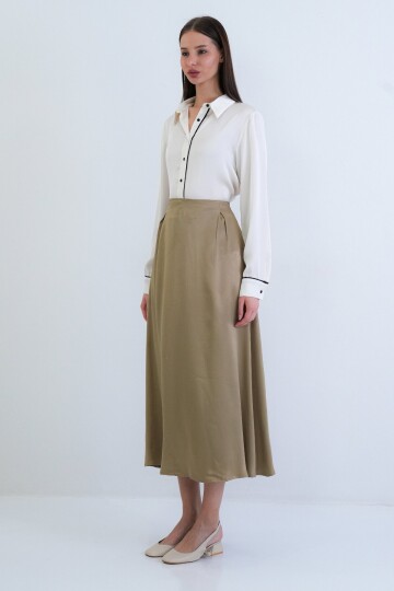 Beli Lastikli Uzun Etek
