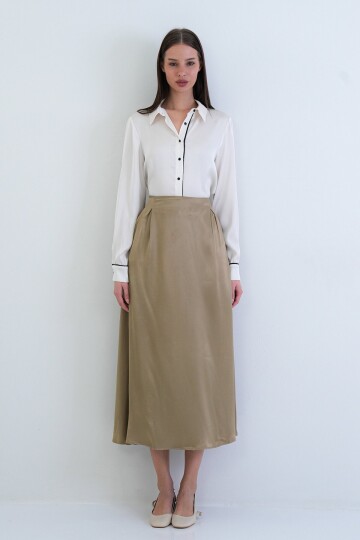 Beli Lastikli Uzun Etek