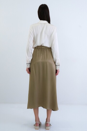 Beli Lastikli Uzun Etek