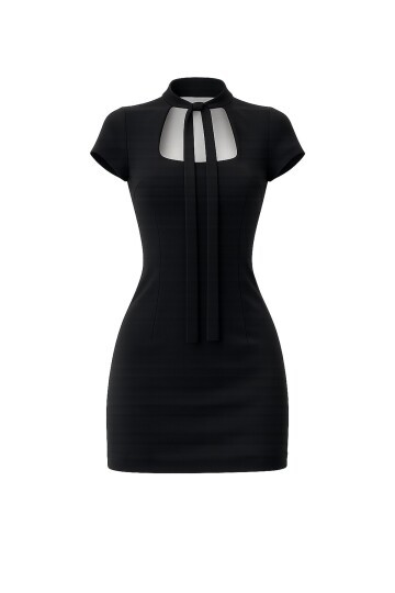 Boyun Bağlamalı Mini Elbise