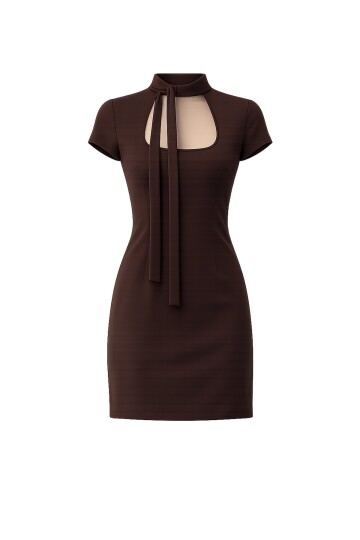 Boyun Bağlamalı Mini Elbise