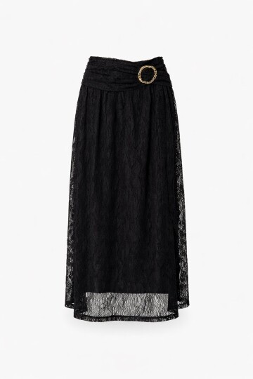 Dantel Detaylı Midi Boy Etek