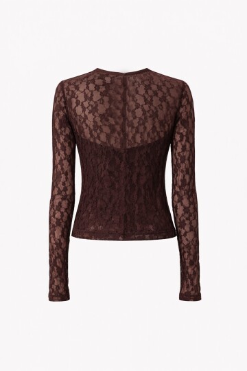 Dantel Detaylı Transparan Bluz