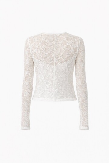 Dantel Detaylı Transparan Bluz