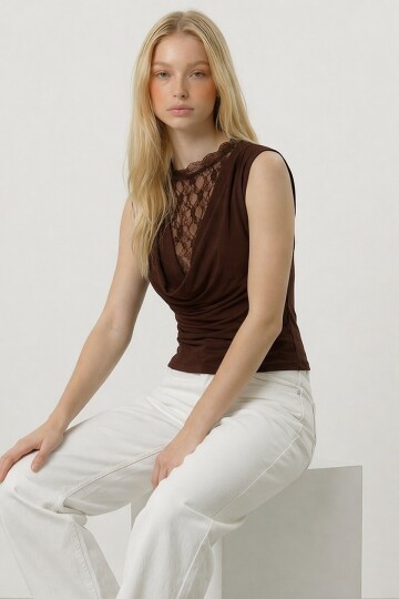 Dantelli Degaje Yaka Bluz