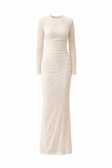 Dantelli Uzun Kol Midi Boy Elbise