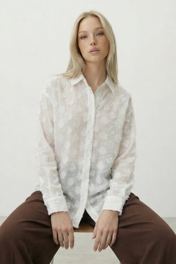 Dokulu Oversize Gömlek