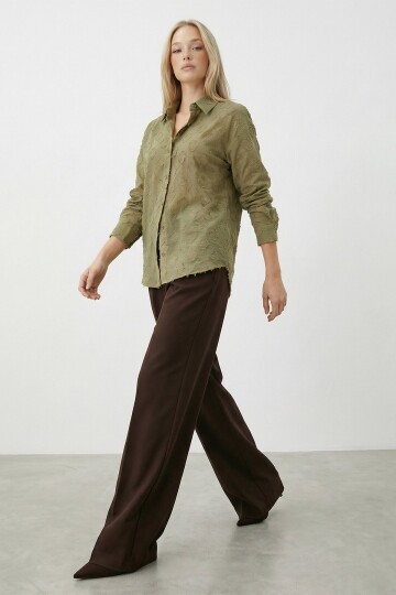 Dokulu Oversize Gömlek