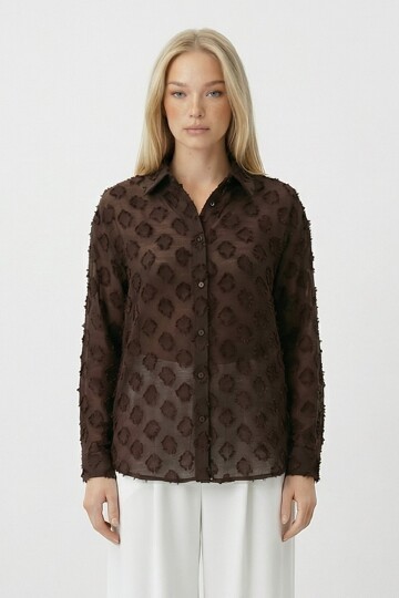 Dokulu Oversize Gömlek