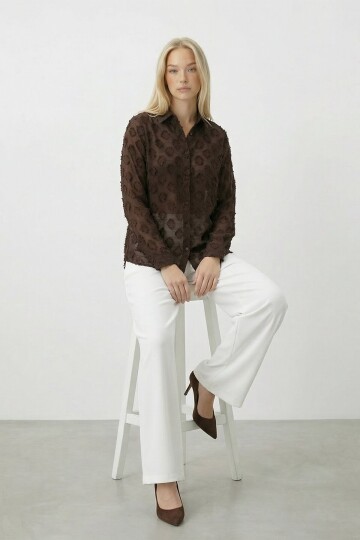 Dokulu Oversize Gömlek