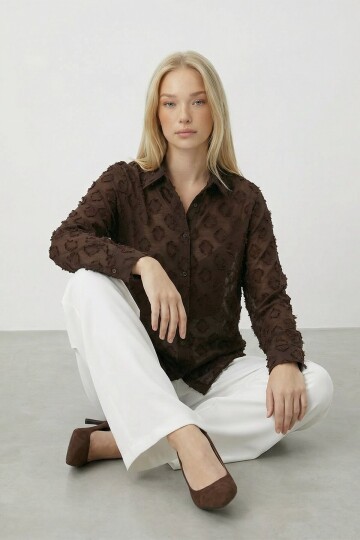 Dokulu Oversize Gömlek