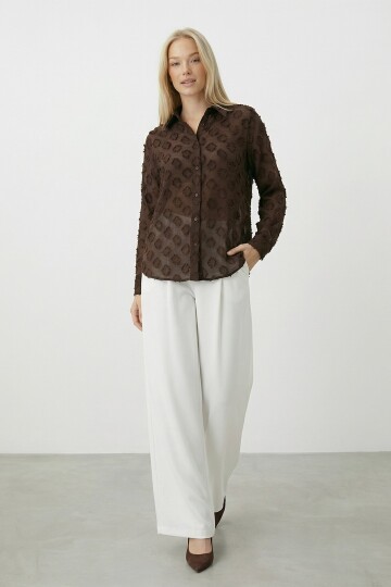 Dokulu Oversize Gömlek