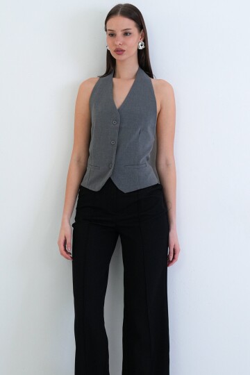 Düğme Kapamalı Klasik Yelek