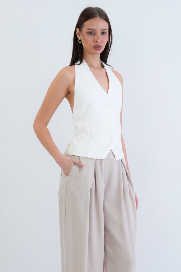 Düğme Kapamalı Klasik Yelek