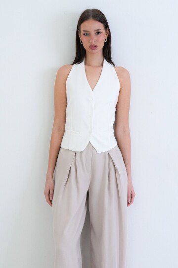 Düğme Kapamalı Klasik Yelek