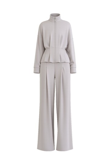 Fermuarlı Sweatshirt Ve Beli Lastikli Pantolon Takım