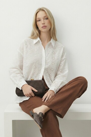 Fisto Detaylı Oversize Gömlek