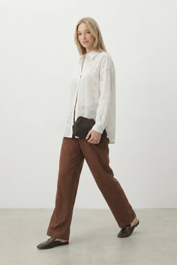 Fisto Detaylı Oversize Gömlek