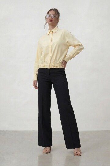 Gizli Patlı Lastik Bel Detaylı Gömlek