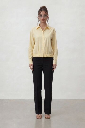 Gizli Patlı Lastik Bel Detaylı Gömlek