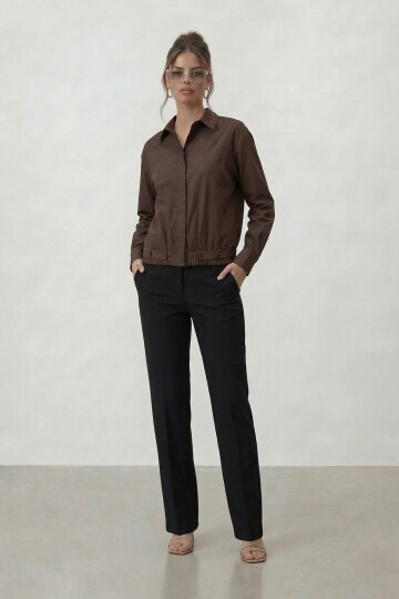 Gizli Patlı Lastik Bel Detaylı Gömlek