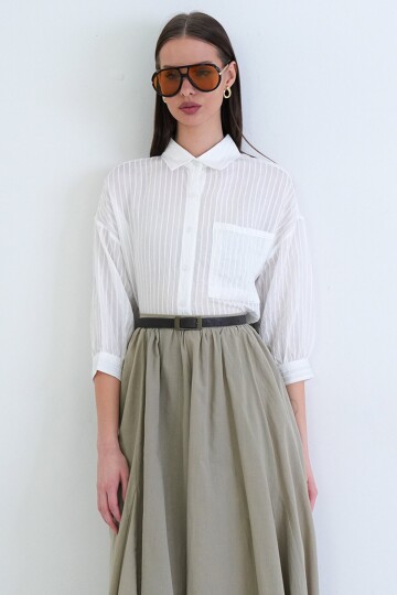 Hakim Yaka Transparan Gömlek