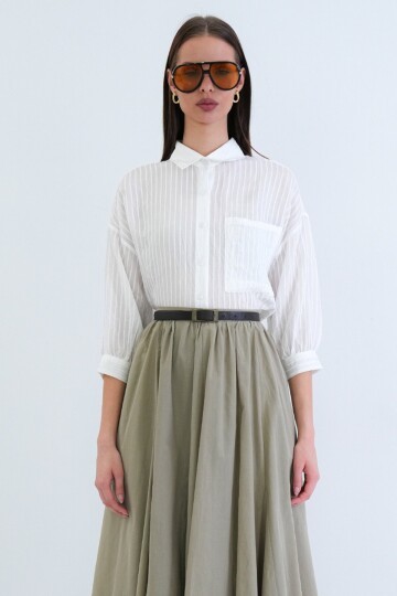 Hakim Yaka Transparan Gömlek