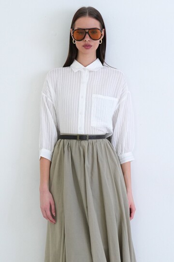 Hakim Yaka Transparan Gömlek