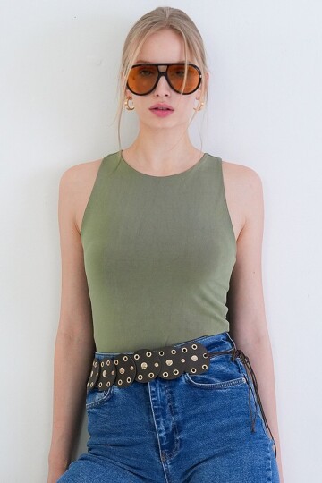 İnce Askılı Sandy Kumaş Bluz