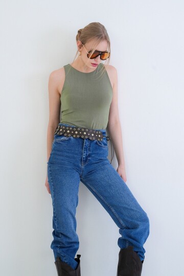 İnce Askılı Sandy Kumaş Bluz