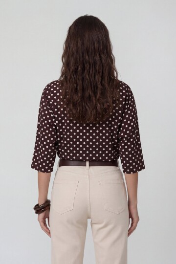 Kayık Yaka Pauntiye Beli Korsaj Detaylı Sandy Bluz