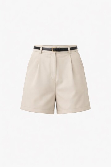 Kemer Detaylı Mini Şort