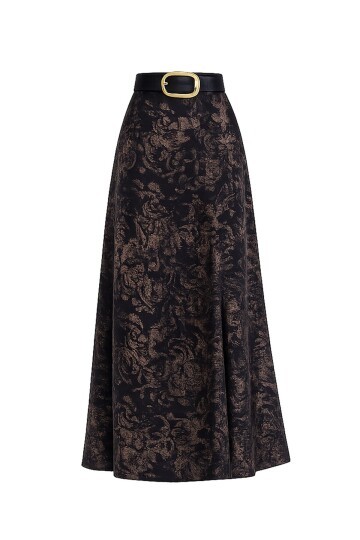 Kemerli Desenli Etek