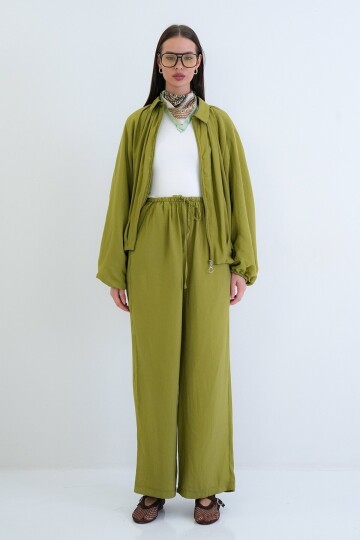 Oversize Hırka Ve Lastikli Pantolon Takım