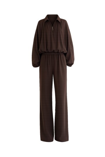 Oversize Hırka Ve Lastikli Pantolon Takım