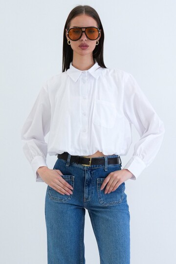 Tek Cepli Crop Gömlek