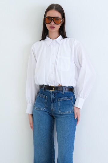 Tek Cepli Crop Gömlek