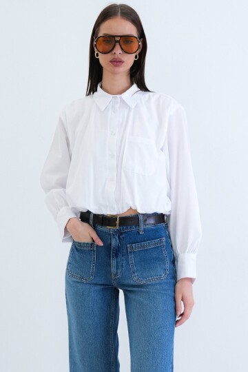 Tek Cepli Crop Gömlek